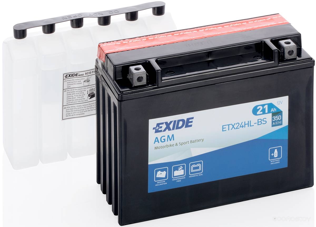 EXIDE ETX24HL-BS_аккумуляторная батарея! евро 21Ah 350A 205/87/162 moto\