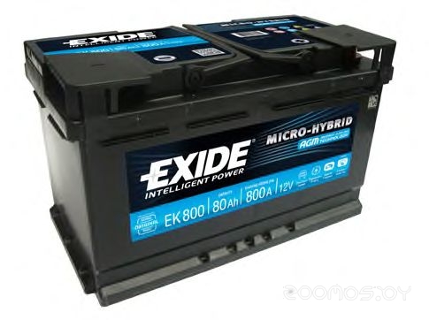 Автомобильный аккумулятор Exide EK800 80AH (R+)