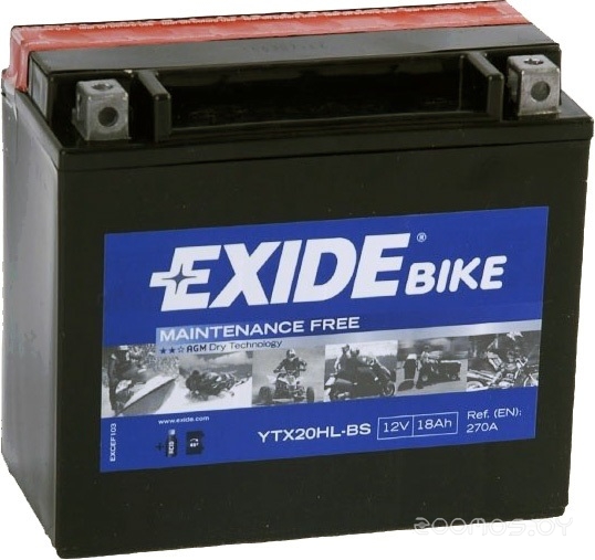 Мотоциклетный аккумулятор Exide ETX20HL-BS (18 А·ч)
