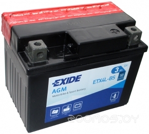 Мотоциклетный аккумулятор Exide ETX4L-BS (3 А·ч)