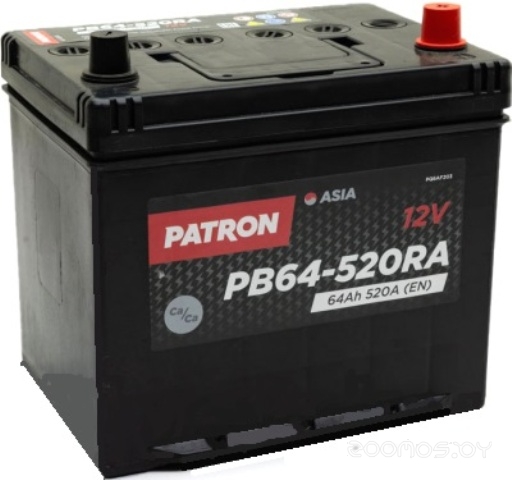 Автомобильный аккумулятор Patron PB64-520RA (64 А/ч)