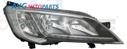 Фара электорегулировка+корректор хромированный отражатель LED 15- = Boxer/Ducato 01/15- левая TYC